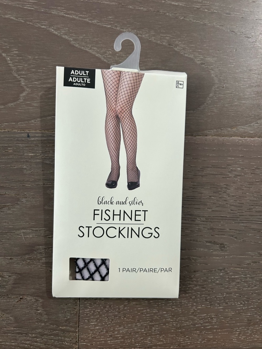 Black and silver fishnet stockings. NWT one size (acc1)